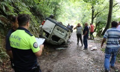 Panelvan Aracın Uçuruma Yuvarlanma Anı Kamerada