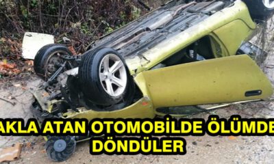 Takla Atan Otomobilde Ölümden Döndüler