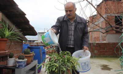 Yağmur sularından tasarruf ediyor