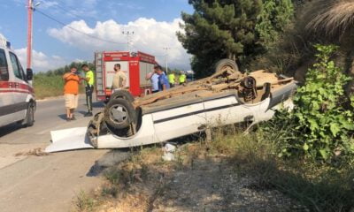 Bursa’da araç takla attı: 2 yaralı