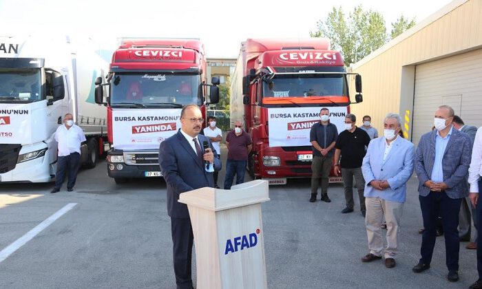 Bursa’dan afetzedelere yardım