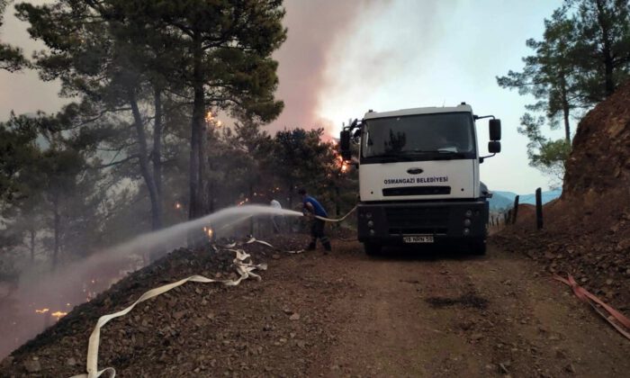 Osmangazi ekipleri yangın bölgesinde