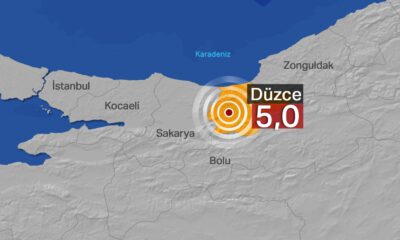 Düzce’de 5 büyüklüğünde deprem