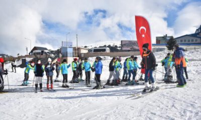 Öğrencilerin kayak heyecanı