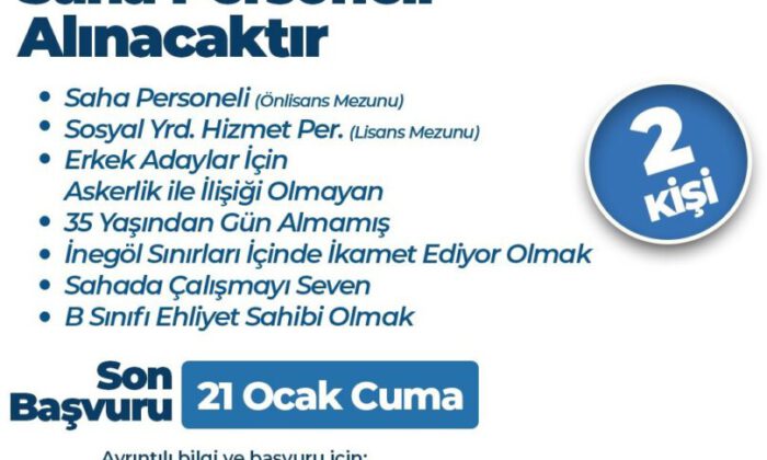 İnegöl Belediyesi Sosyal Hizmetler Personeli alımı yapacak