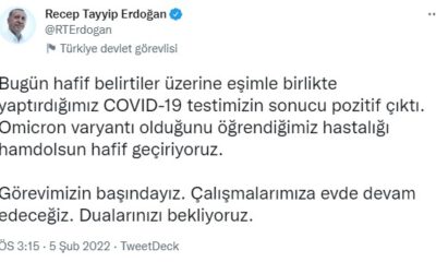 Cumhurbaşkanı Erdoğan COVİD-19’a yakalandı!