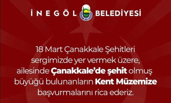 İnegöl Belediyesi’nden şehit ve gazi yakınlarına çağrı