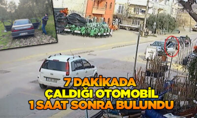 7 dakikada çalınan otomobil 1 saat sonra bulundu