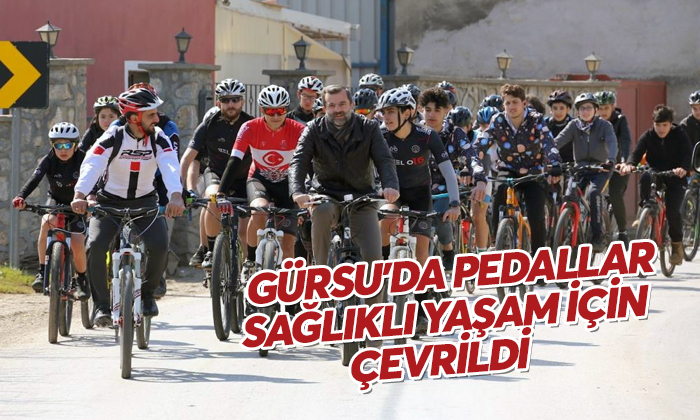 Bisikletçiler sağlıklı yaşam için Gürsu’da pedal bastı