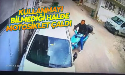 Motosiklet kullanmayı bilmeyen hırsızın komik anları kameralarda