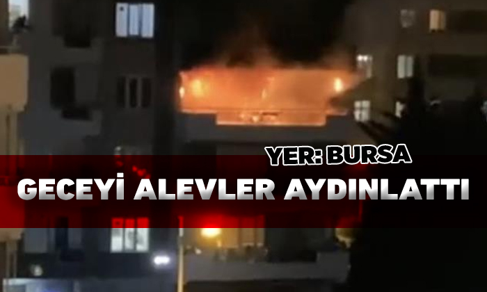 Bursa’da korkutan yangın.. Ev alev alev yandı