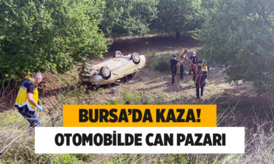 Bursa’da takla atan otomobilde can pazarı: 4 yaralı