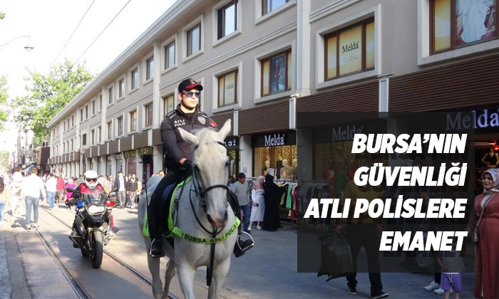 Trafiğe kapalı caddelerin güvenliği atlı polislere emanet