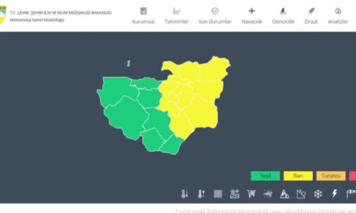 Meteorolojiden Bursa için sarı uyarı