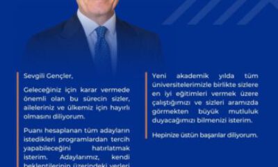 YÖK Başkanı Özvar’dan üniversite tercihi yapacaklara mesaj