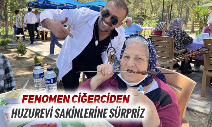 Bursalı fenomen ciğerci huzur evi sakinlerini sevindirdi