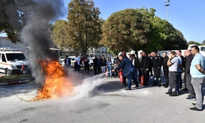 Osmangazi Belediyesi’nde yangın tatbikatı