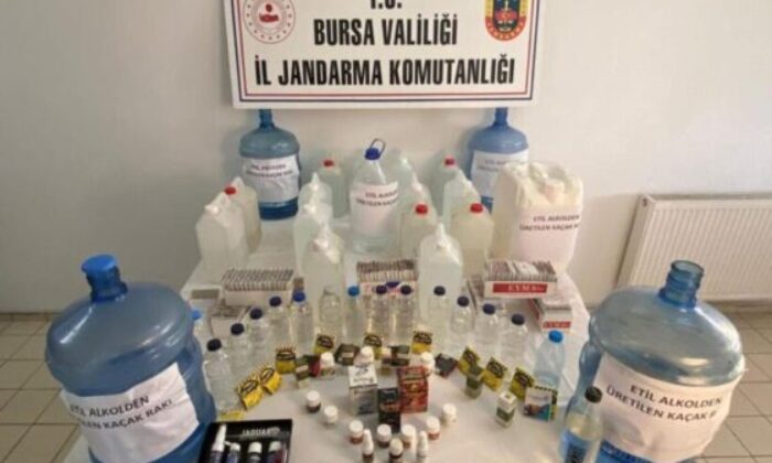 Bursa’da jandarmadan sahte rakı operasyonu