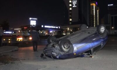 Takla atan otomobilde burnu bile kanamazken, 2 çocuğu ve eşi yaralandı