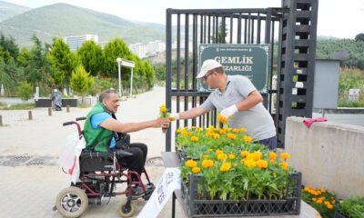 Mezarlıklarda çiçekler Gemlik Belediyesi’nden