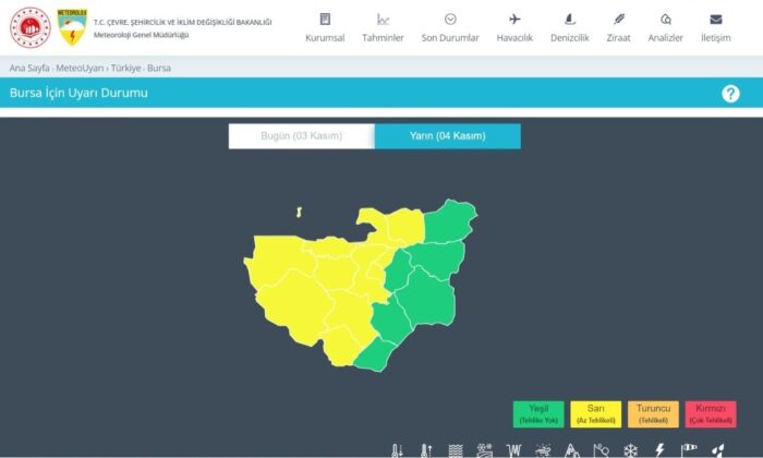 Meteorolojiden Bursa son dakika uyarısı