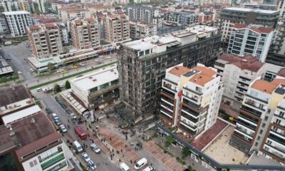 Milyon dolarlık ofislerin bulunduğu lüks iş hanında yangın böyle başladı