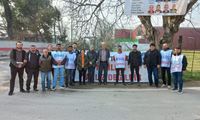 EMEP’in Bursa adayı Selma Gürkan, seçim çalışmalarına eylemdeki işçileri ziyaret ederek başladı