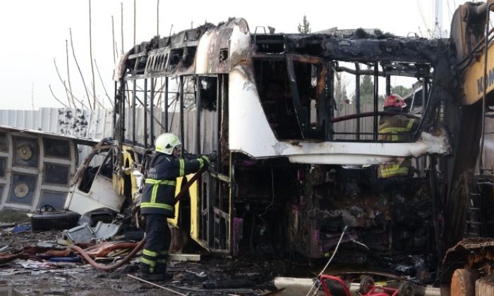 6 otobüs alev alev yandı, siyah dumanlar şehrin her yerinden görüldü