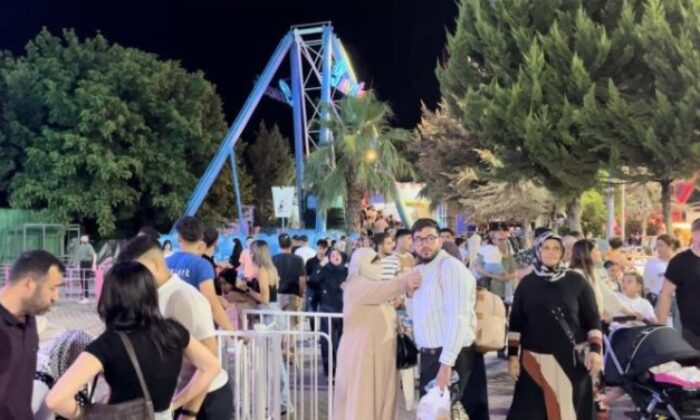 Bayramın ilk günü lunapark doldu taştı