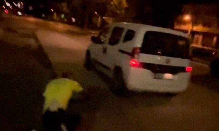 Ehliyetsiz sürücü tersten geldi, trafik polisini ezdi