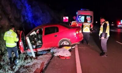 Refüje düşen otomobilinde can verdi